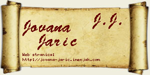 Jovana Jarić vizit kartica